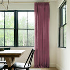 Twopages Double Layer Lined Curtain Burgundy Red Linen Blend Light Filtering Pinch Pleat Curtain For Kitchen, Room Darkening Win