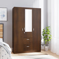 Nilkamal Mozart Neo 4 Door Wardrobe With Mirror | Engineered Wood Almirah |2 Hanging Rods, 8 Shelves And 4 Drawers|1 Year Warran