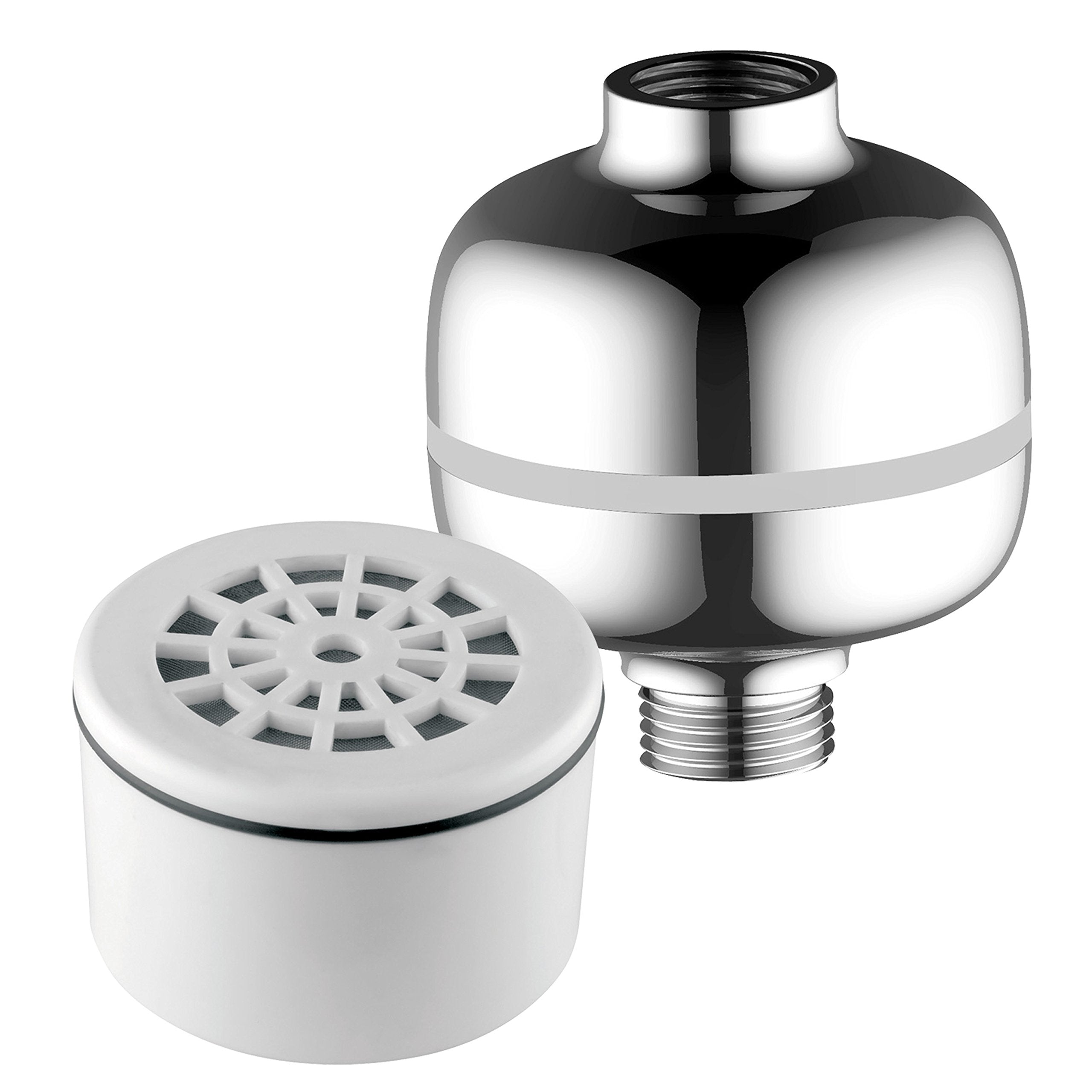 Advanced High Intensity Super Compact Universal Shower Filter with Replaceable Enriched KDF Shower Filter Cartridge by Hotel Spa