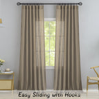 Donren Retro Linen Blend Back Tab Curtains 90 Inches Long,2 Panels Set For Living Room Hook Belt Loops Pocket Sack Draperies Light Filtering Semi Transparent Window Curtains For Bedroom,Taupe,52'Wide