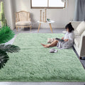 DweIke Super Soft Shaggy Rugs Fluffy Carpets, 4x6 ft, Green Area Rug for Living Room Bedroom Girls Kids Room Nursery Home Decor,