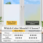 Duofire Privacy Window Film Frosted Glass Film Matte White Static Cling Glass Film No Glue Anti-Uv Window Sticker Non Adhesive F