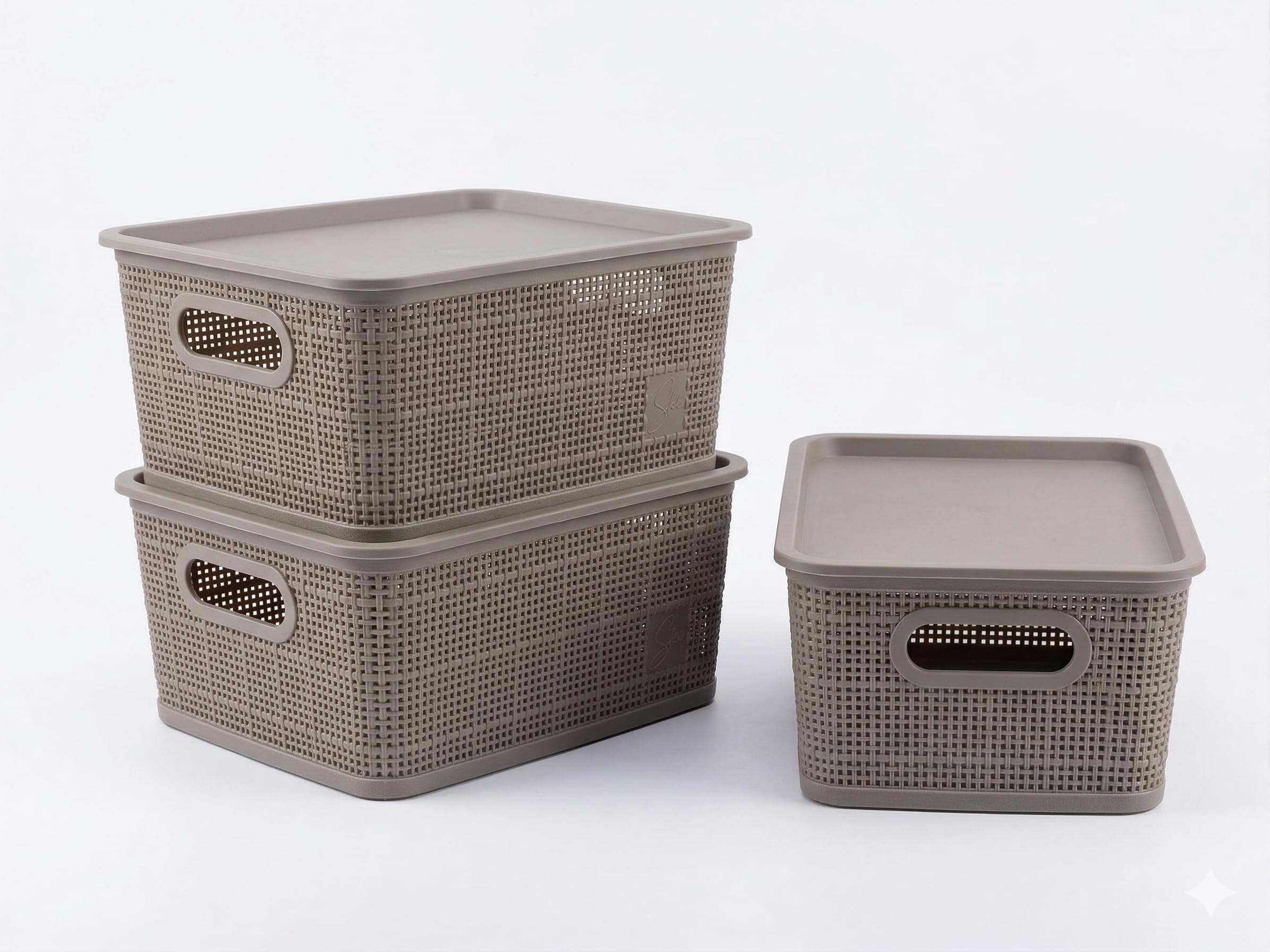 Ski Vogue H1 Multipurpose Storage/Organiser Basket With Lid For Fruits, Toys, Books, Stationery, Cosmetics | Organise Kitchen, W
