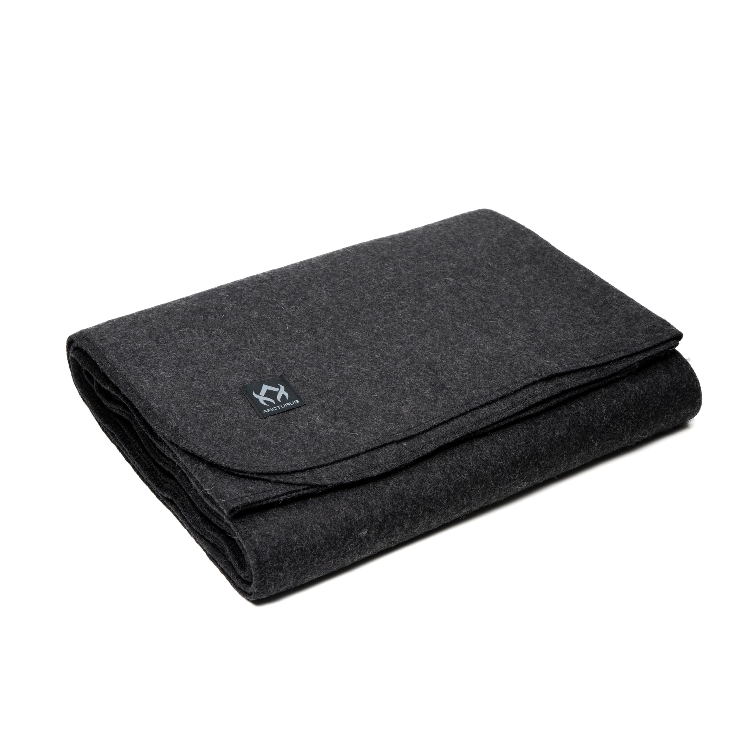 Arcturus Wool Bed Blanket - Queen Size Wool Blanket (90'X 96') | Thick, Washable, Large Blanket (Charcoal Gray)
