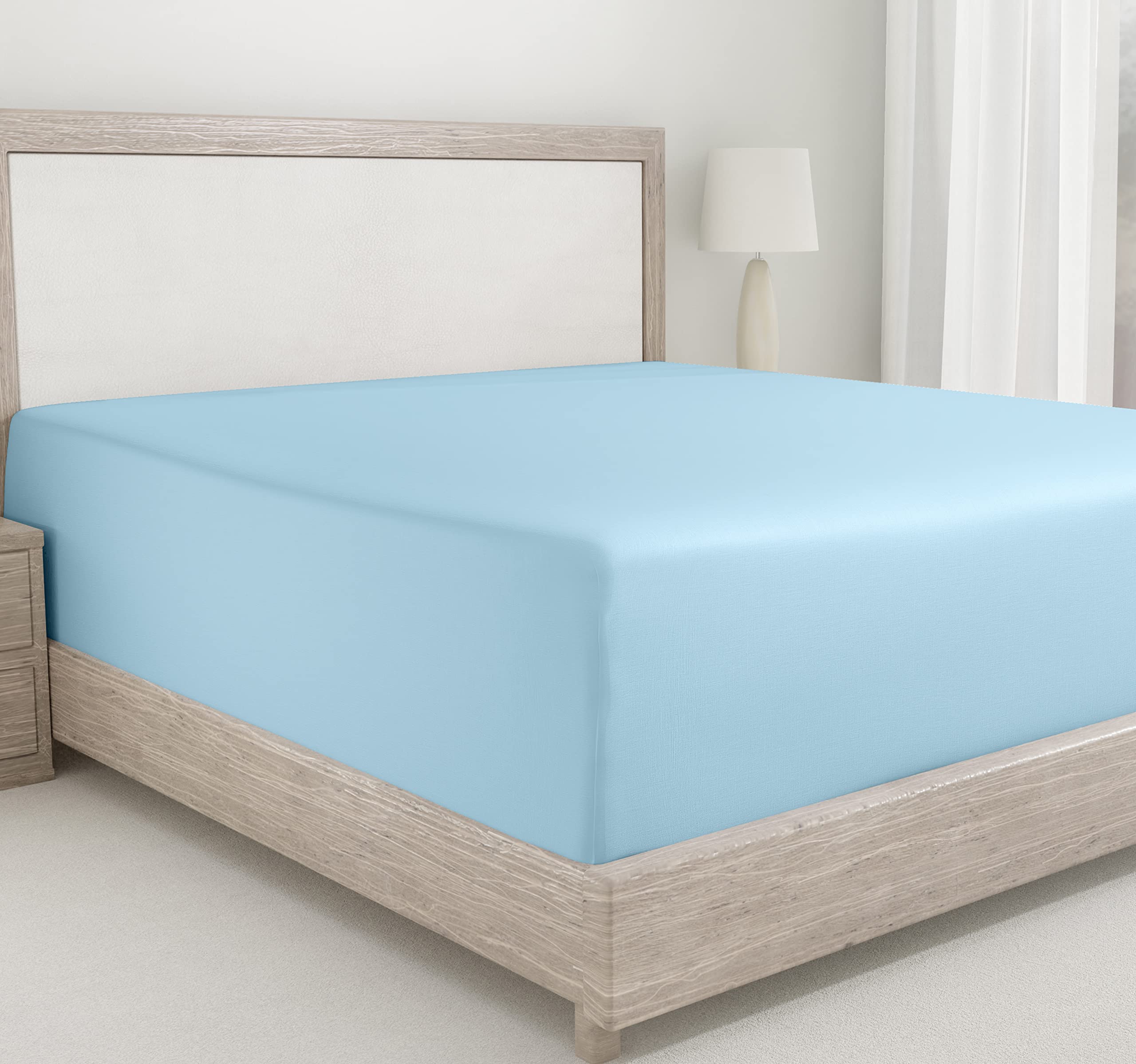 California Design Den Full Size Fitted Sheet Only, Deep Pocket Soft 400 Thread Count 100% Cotton Sateen, No Pop-Off Elastic, Dur
