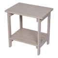 Shine Company Providence Rectangular Solid Wood Side Table, Outdoor Adirondack Patio Table, Graystone