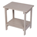 Shine Company Providence Rectangular Solid Wood Side Table, Outdoor Adirondack Patio Table, Graystone