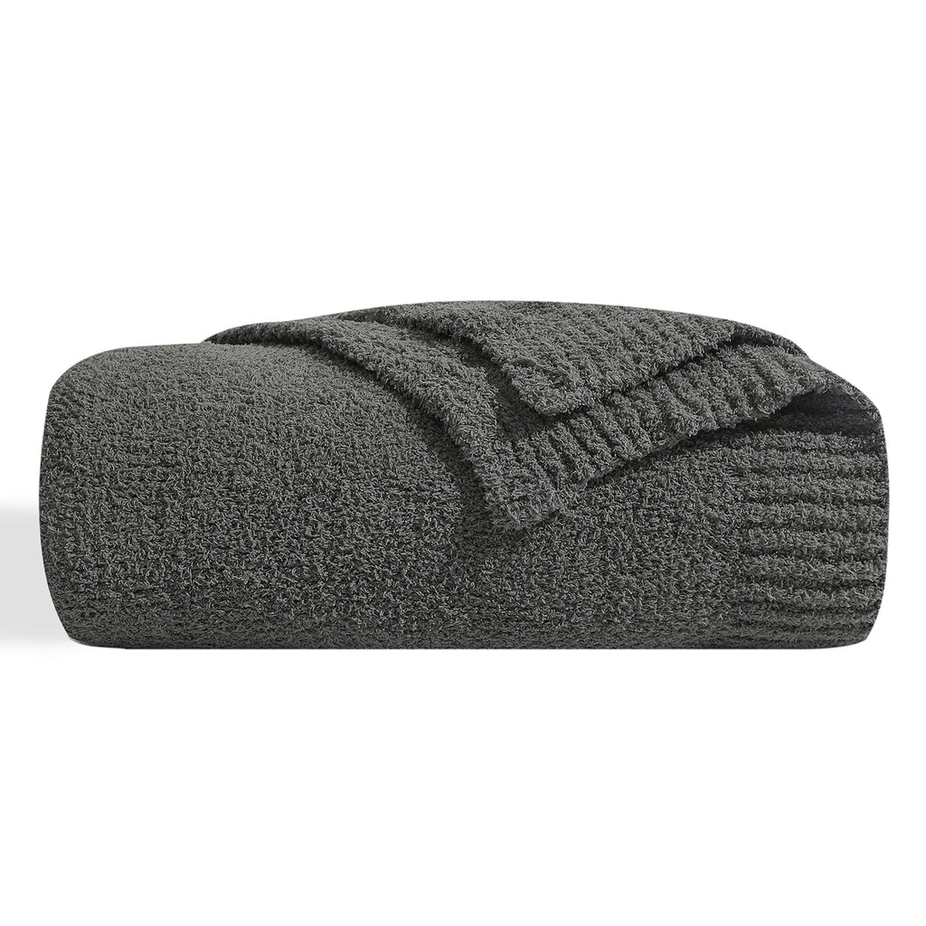 Bearberry Super Soft Fluffy Throw Blanket Lightweight Cozy Warm Bed Blankets For Couch Bed Sofa All Season (Dark Grey, 60   X80