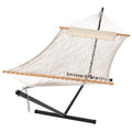 Suncreat Two Person Hammock With Stand, Heavy Duty Backyard Hammock And Stand, Gift Box Included, Navy Drops