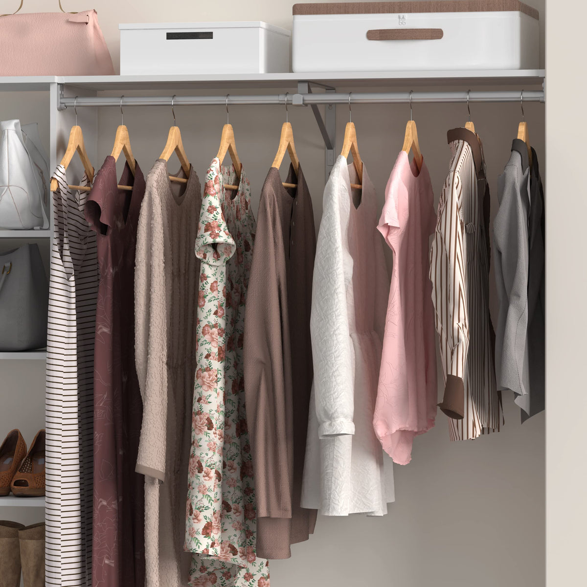 Closetmaid Suitesymphony Closet Bracket For Center Rod, And Shelf Support, Add On Accessory, Satin Nickel