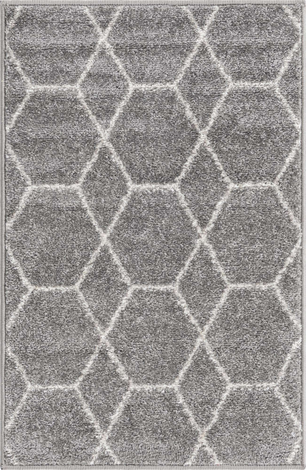 Unique Loom Trellis Frieze Collection Area Rug - Geometric (2 2 x 3 1 Rectangle Light Gray/Ivory)