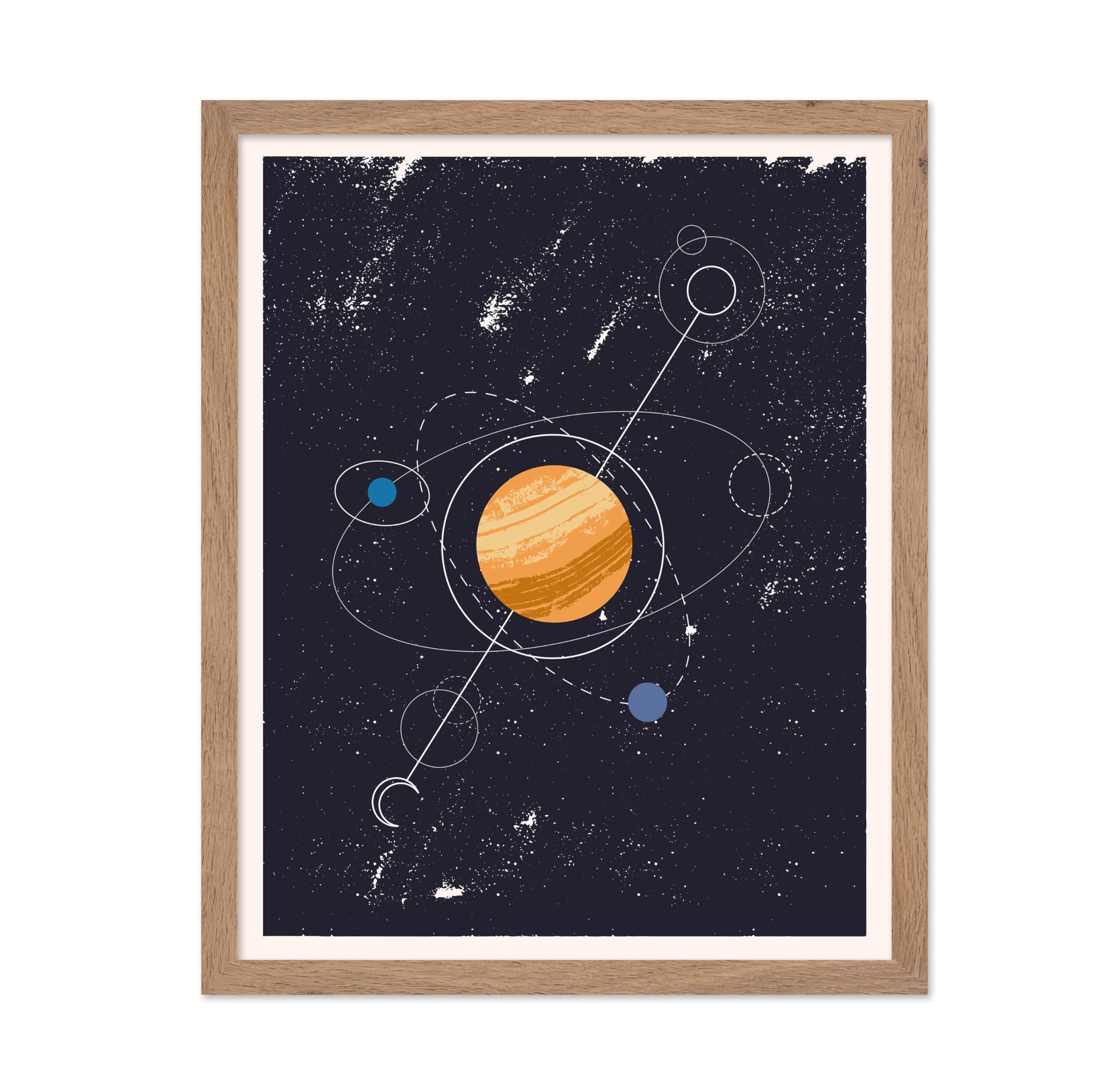 Poster Master Solar System Poster - Galaxy Print - Planets Art - Outer Space Art - Educational Art - Gift for Student & Teacher 