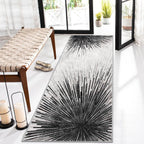 Lahome Modern Black Runner Rug - 2.5X8 Stain Resistant Kitchen Runner Rugs Non Skid Washable Ultra-Thin Rug Runners For Hallways