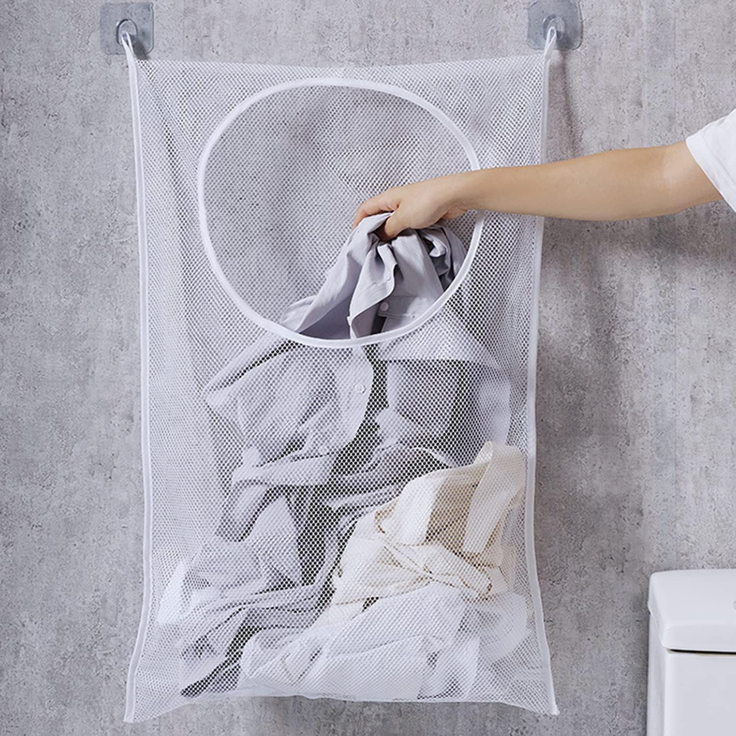 Starflyer Hanging Laundry Hamper Portable Laundry Bag 35 X 22 Inch Large Foldable Waterproof Wall Hanging Laundry Basket With 2 