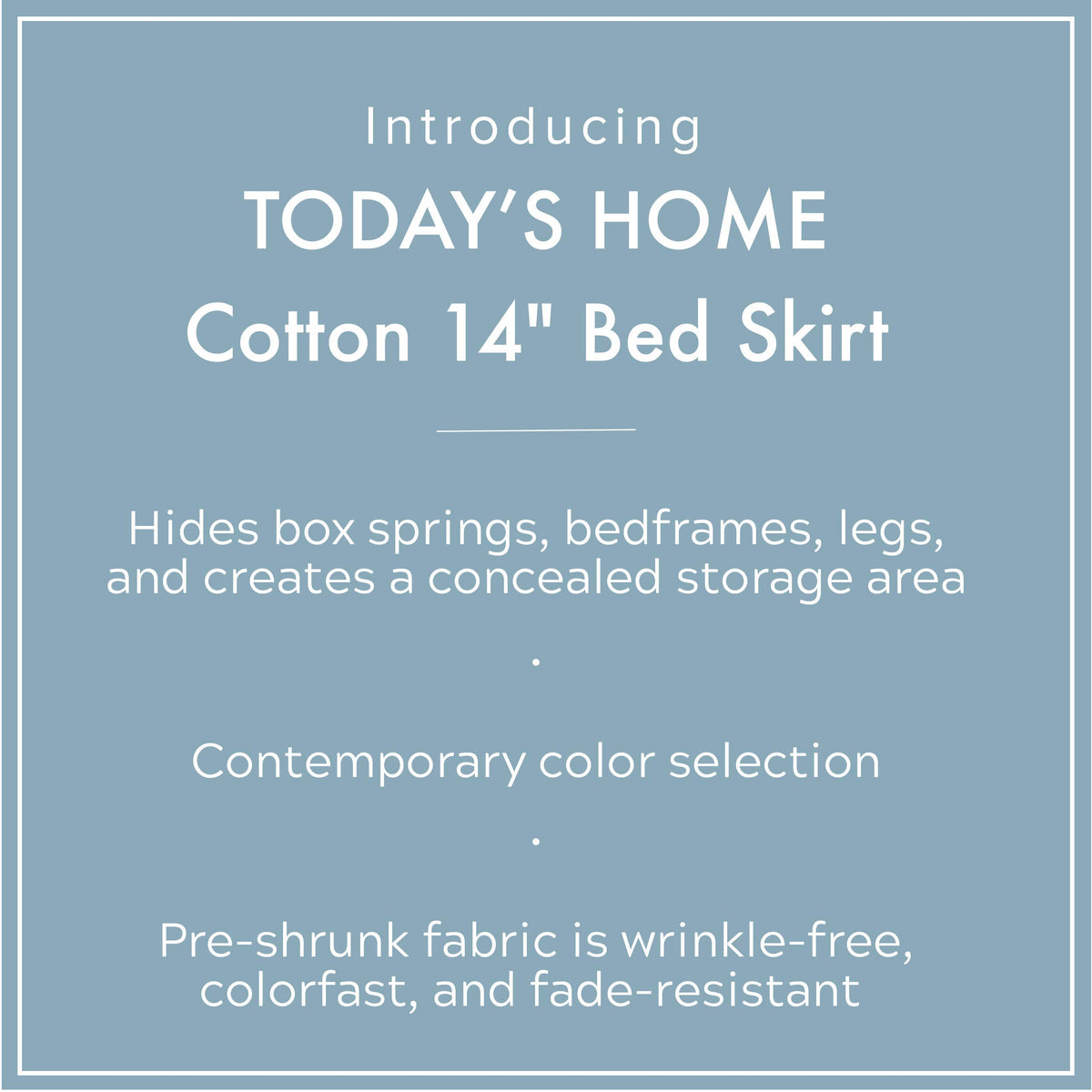 Today? Home Classic Tailored Bed Skirt Dust Ruffle, Cotton Blend Design, 14' Drop Length, King, Black