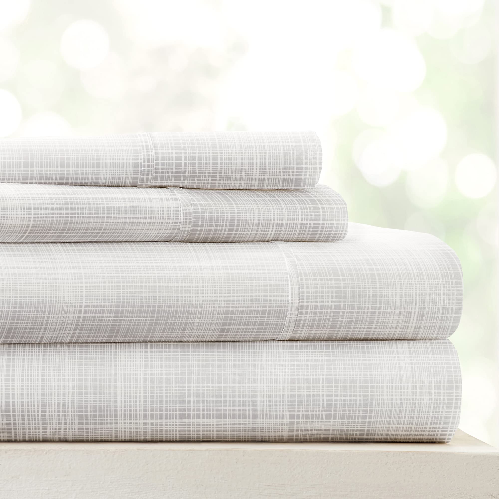 Linen Market 4 Piece King Bedding Sheet Set (Gray Thatch) - Sleep Better Than Ever With These Ultra-Soft & Cooling Bed Sheets Fo