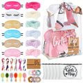 Suncalla 54 Pcs Girl Trip Gifts Favors 2026 Girls Weekend Gifts Set, Stuff Handbag Bracelet Eye Mask Travel Makeup Bags Hair Ban