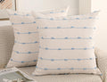 NUYECY Set of 2 Boho Throw Pillow Covers 30x30,Light Blue and White Neutral Couch Pillow Case with Tassel Fringe Decorative,Mode