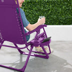 Best Choice Products Adjustable Zero Gravity Chair, Monochromatic Color Folding Patio Recliner W/Side Tray, Headrest - Amethyst