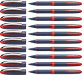Schneider One Business Rollerball Pen, 0.6 Mm Ultra-Smooth Tip, Blue Barrel, Red Ink, Box Of 10 Pens (183002)