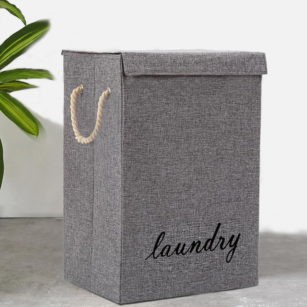 Laundry Basket Dirty Washing Clothes Storage Folding Bin Bag Hamper With Lid (Style 3, Grey)