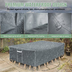 Patio Furniture Covers Waterproof, Square Outdoor Table Cover, 500D Heavy Duty, All Weather Protection Patio Covers For Outdoor Dining Table Set, 86' L X 86' W X 29' H -Grey