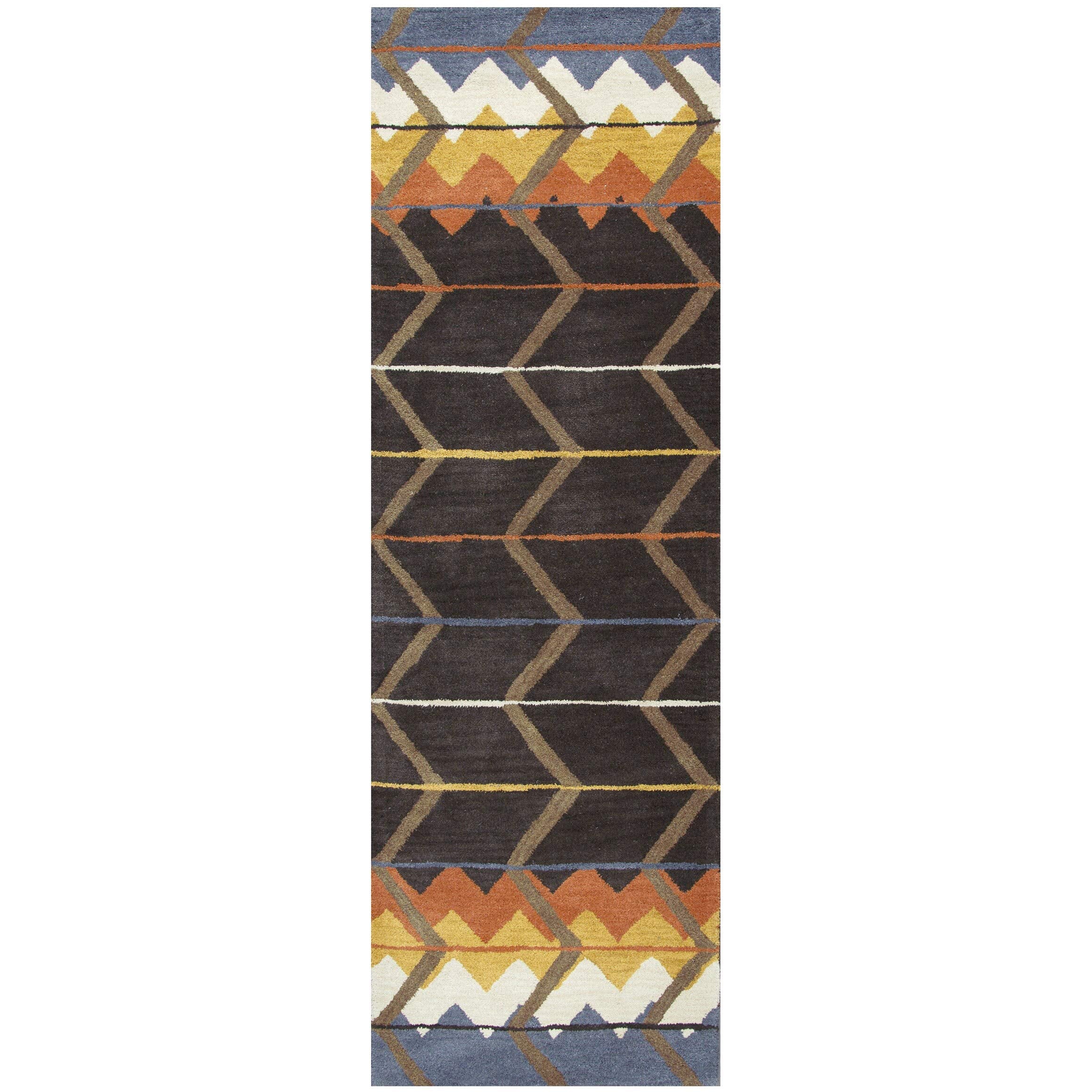 Rizzy Home Alora Decor Pueblo 2'6" X 8' Southwest Tribal Multi Blue Off White Gold Rust Rug