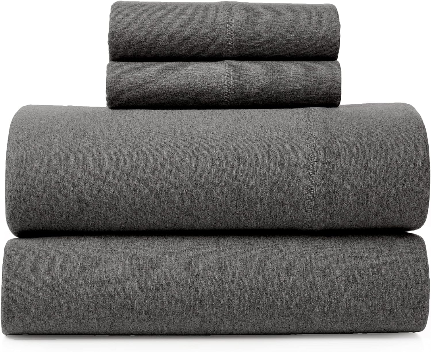 Twin Extra Long 100% Cotton Jersey Sheet Set - Soft And Comfy - By Crescent Bedding Heather Grey Twin Xl