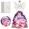 Tiaronics Mothers Day Rose Gifts for Her, Glass Angel Figurine with Three Roses Gifts,Preserved Forever Real Rose Gifts for Wome