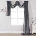 DONREN Dark Grey Window Scarf for Outdoor Decoration - Add Luxury Beautiful Elegant Effect to Curtain Panels (1 Panel, 52 x 216 