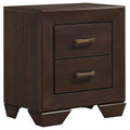 Coaster Home Furnishings Kauffman Transitional Engineered Wood 2-Drawer Bedroom Nightstand Bedside Table Organizer Unit Dark Cocoa 204392