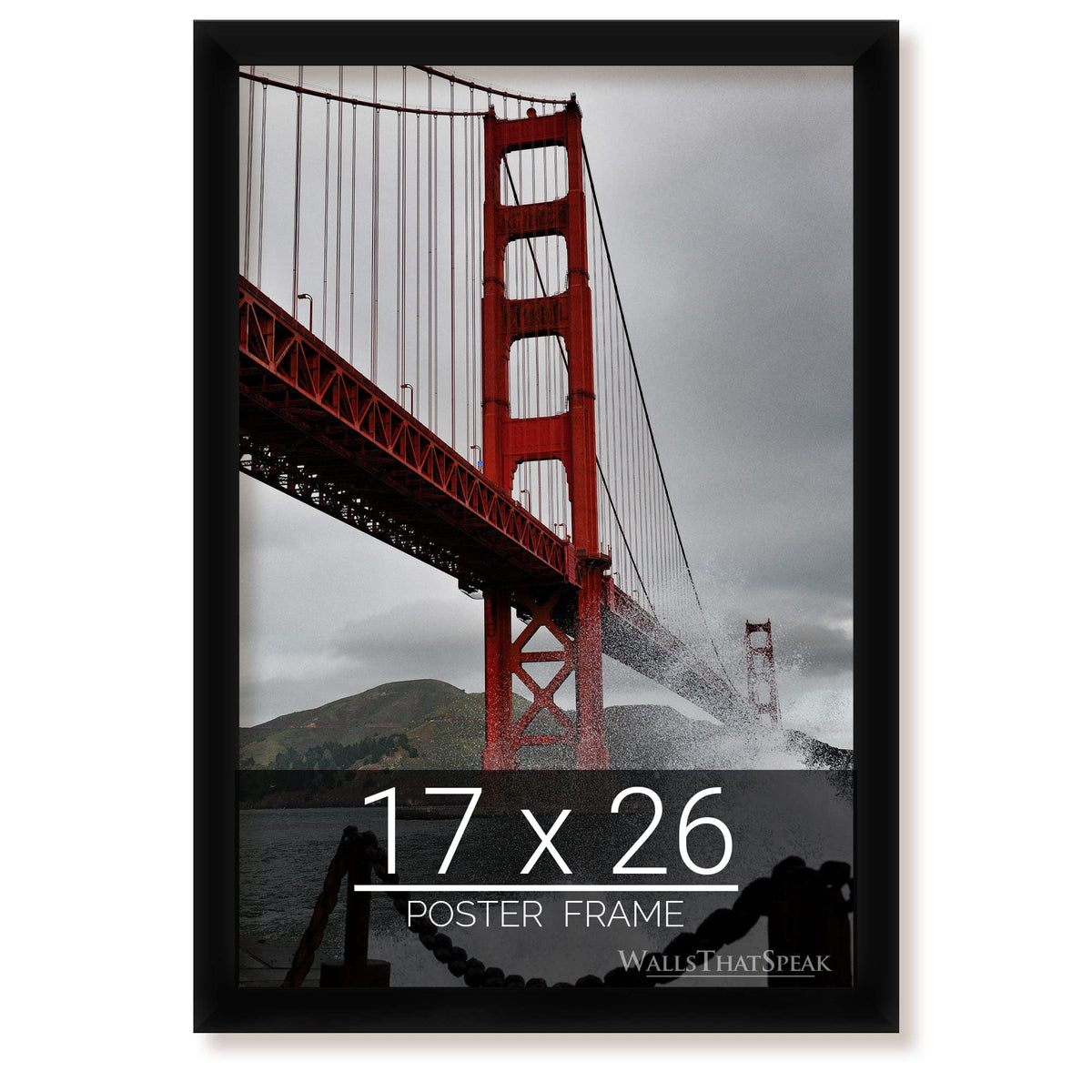 wallsthatspeak 17x26 Black Picture Frame for Puzzles Posters Photos or Artwork