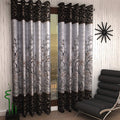Home Sizzler 2 Piece Elegant Panel Eyelet Polyester Window Curtains  5 Feet, Brown