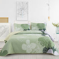Yiran Floral Quilt Set King Size Sage Green Botanical Bedspreads Bedding Set 3 Pieces Lightweight Summer Coverlet With 2 Pillow