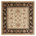 SAFAVIEH Lyndhurst Collection Area Rug - 33 Square, Ivory & Black, Traditional Oriental Design, Non-Shedding & Easy Care, Ideal