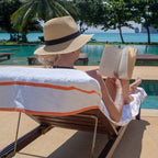Arkwright Cotton Chaise Lounge Cover - (Pack Of 2) 100% Cotton Terry Towel Pool Chair Covers For Outdoor Beach Furniture, 30 X 85 In, Orange