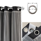 Yancorp Black Curtains For Bedroom Living Room Thermal Insulated Kids Curtain Hollow-Out Star Window Nursery Curtain 96 Inches Length Room Darkening Grommet(Black,52 * 96),1 Panel