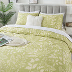 Honeilife Wildflower Duvet Cover King - 100% Cotton Comforter Cover Sets, 3-Pc Comfortable Floral Duvet Cover Sets, Soft & Breat
