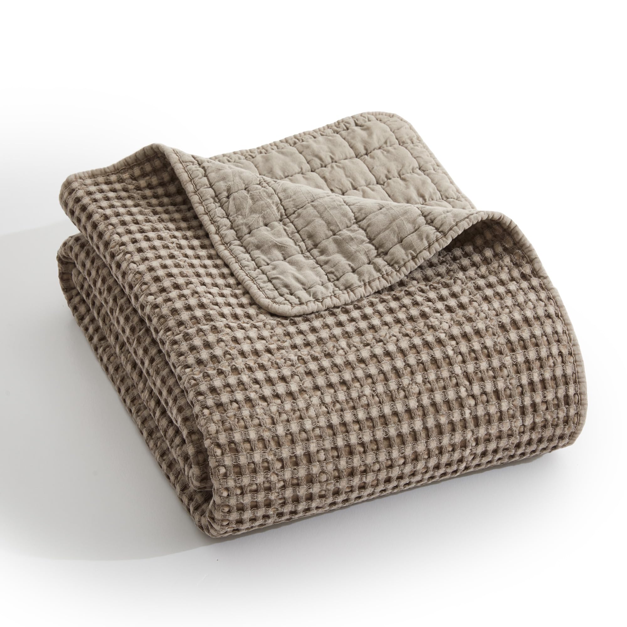 Levtex Home - Mills Waffle - Throw - Cocoa Cotton Waffle - Throw Size 50 X 60In.
