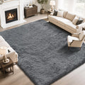yongyangjuxin Fluffy Rug Shaggy Area Rug, Dark Grey 9x12 Area Rugs for Living Room, Large Shag Area Rugs for Bedroom Kids Room H