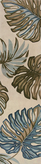 HomeRoots 9'X12' Ivory Hand Tufted Monstera Indoor Area Rug