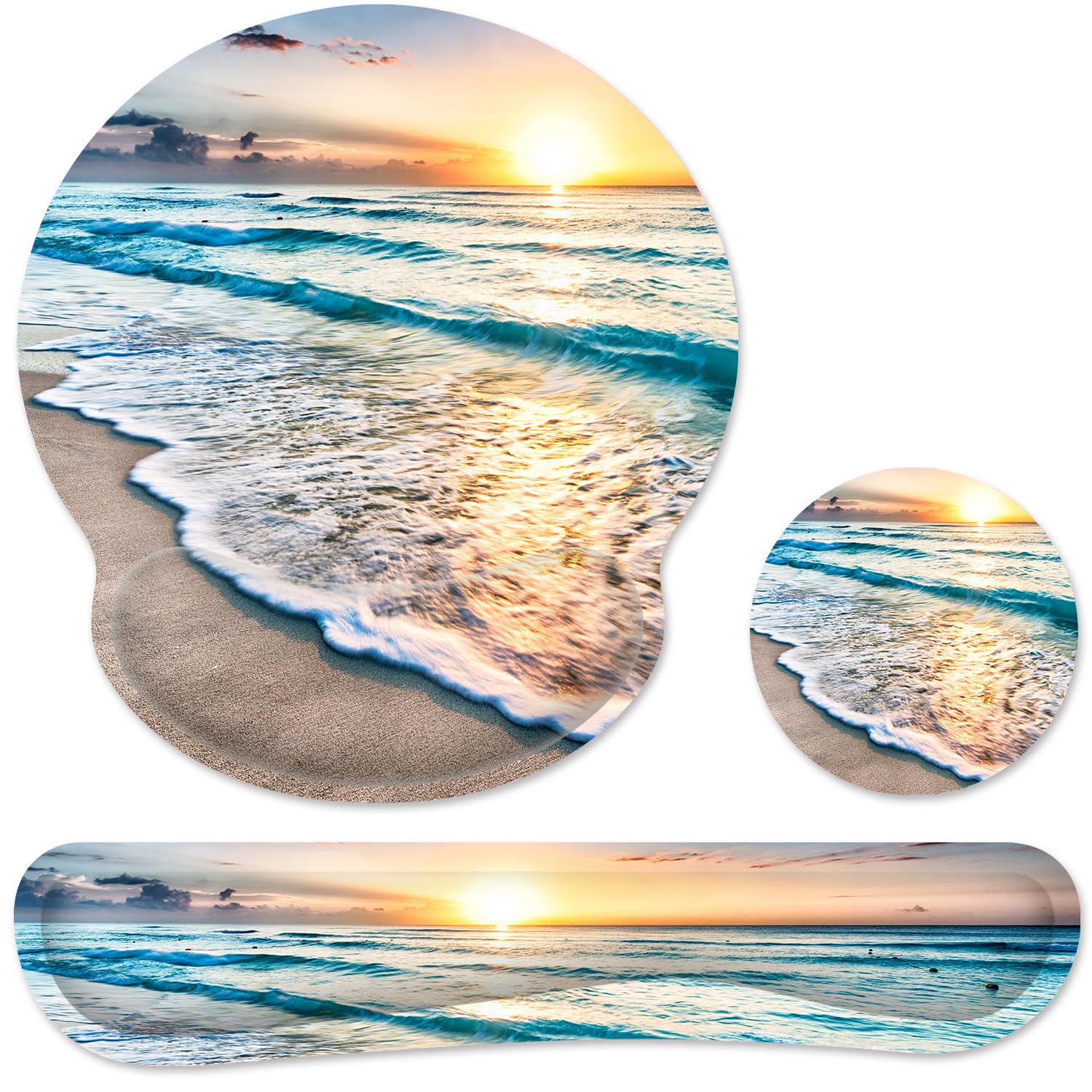 G Jgoo Ergonomic Mouse Pad With Wrist Rest And Keyboard Wrist Rest, Memory Foam Wrist Rest For Computer Keyboard, Easy Typing, P