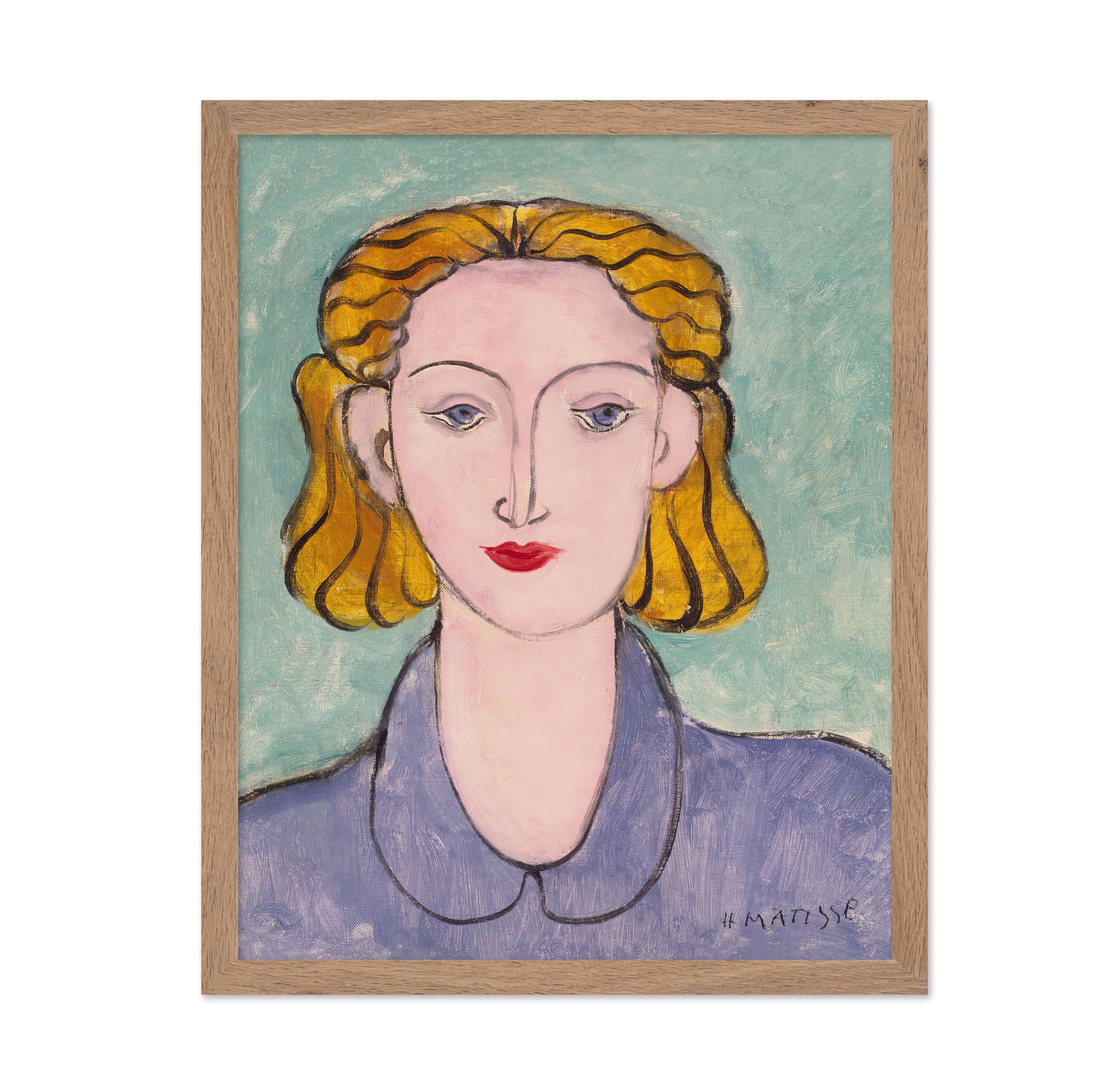 Poster Master Vintage Henri Matisse Poster - Retro Blonde Woman in Blue Blouse Print - Woman Portrait Art - Gift for Her, Girlfr