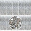 Silver Foil Fringe Tinsel Backdrop - Metallic Tinsel Streamers Curtains Streamer Backdrop Party Backdrop for Prom Decorations Da