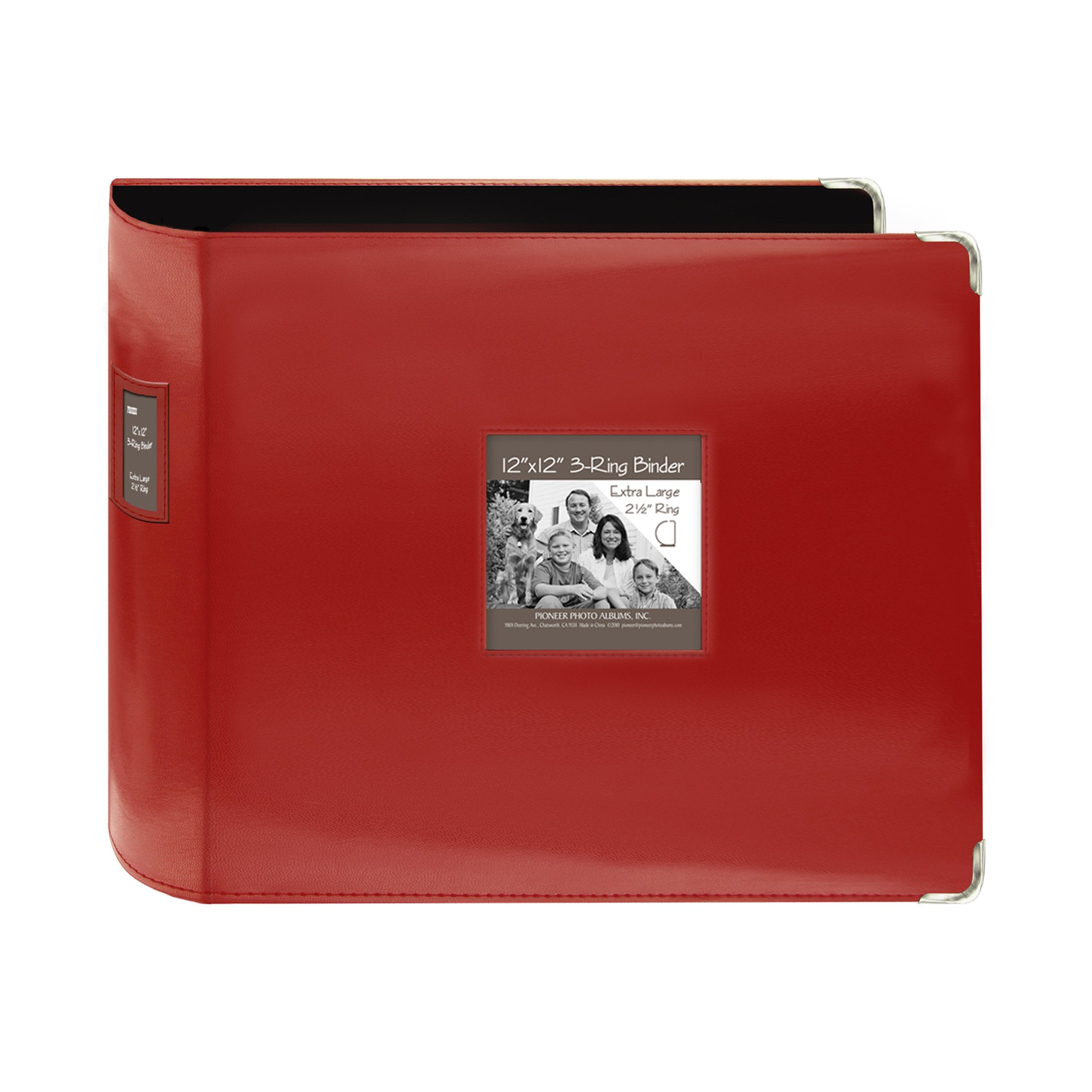 Pioneer T12JF-RD 12-Inch by 12-Inch Sewn Leatherette 3-Ring Binder, Red