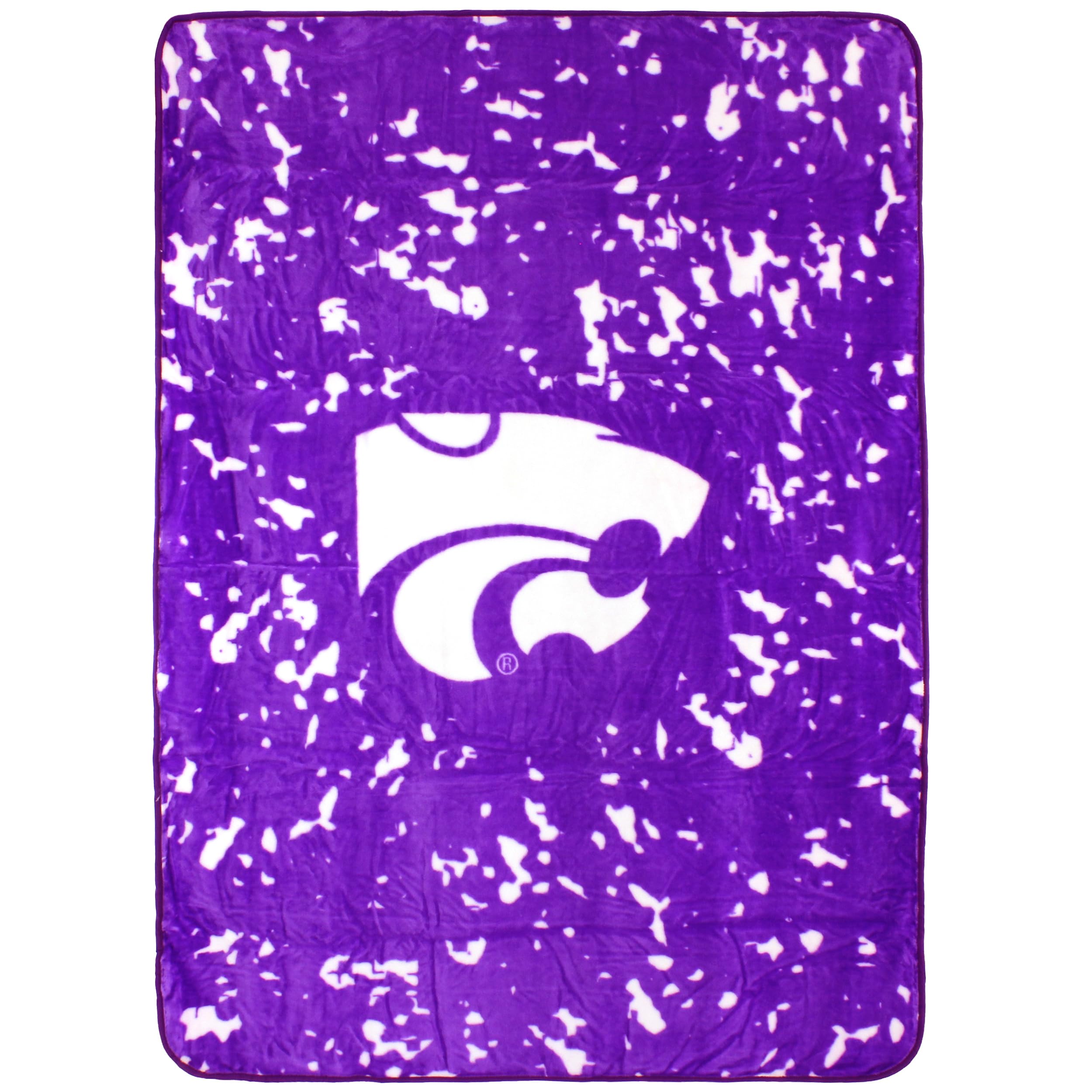 College Covers Everything Comfy Kansas State Wildcats Soft And Warm Huge Raschel Throw Blanket, 86' X 63'