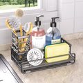 Large FamilySized Sponge Holder for Kitchen Sink Organizer (Black)