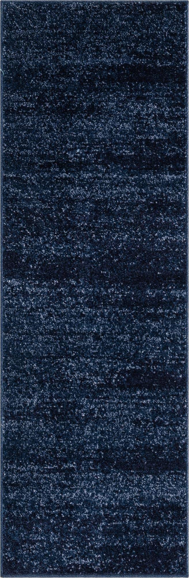 Unique Loom Del Mar Collection Area Rug - Lucille (2'X 6' 1'' Runner, Navy Blue/ Ivory)