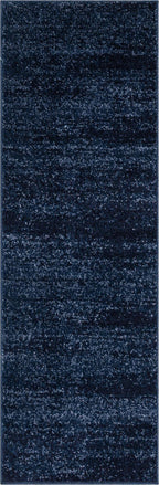 Unique Loom Del Mar Collection Area Rug - Lucille (2'X 6' 1'' Runner, Navy Blue/ Ivory)