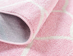 Unique Loom Trellis Frieze Collection Area Rug - Rounded (2' X 10' Runner, Light Pink/ Ivory)